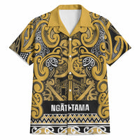 Aotearoa Iwi Ngāti Tama ki Te Waipounamu Trust Hawaiian Shirt Maori Wharenui House Tribal Pattern