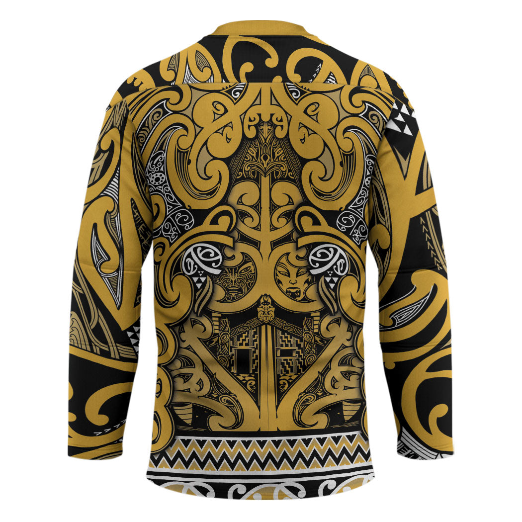 Aotearoa Iwi Ngāti Tama ki Te Waipounamu Trust Hockey Jersey Maori Wharenui House Tribal Pattern LT9 - Polynesian Pride
