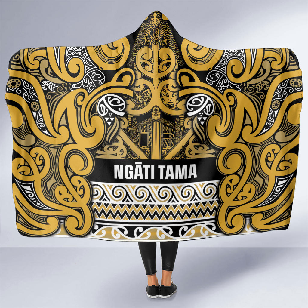 Aotearoa Iwi Ngāti Tama ki Te Waipounamu Trust Hooded Blanket Maori Wharenui House Tribal Pattern