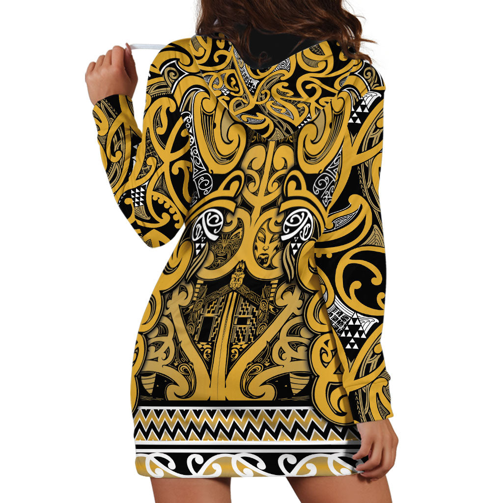 Aotearoa Iwi Ngāti Tama ki Te Waipounamu Trust Hoodie Dress Maori Wharenui House Tribal Pattern LT9 - Polynesian Pride