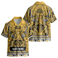 Aotearoa Iwi Ngāti Tama ki Te Waipounamu Trust Kid Hawaiian Shirt Maori Wharenui House Tribal Pattern LT9 - Polynesian Pride