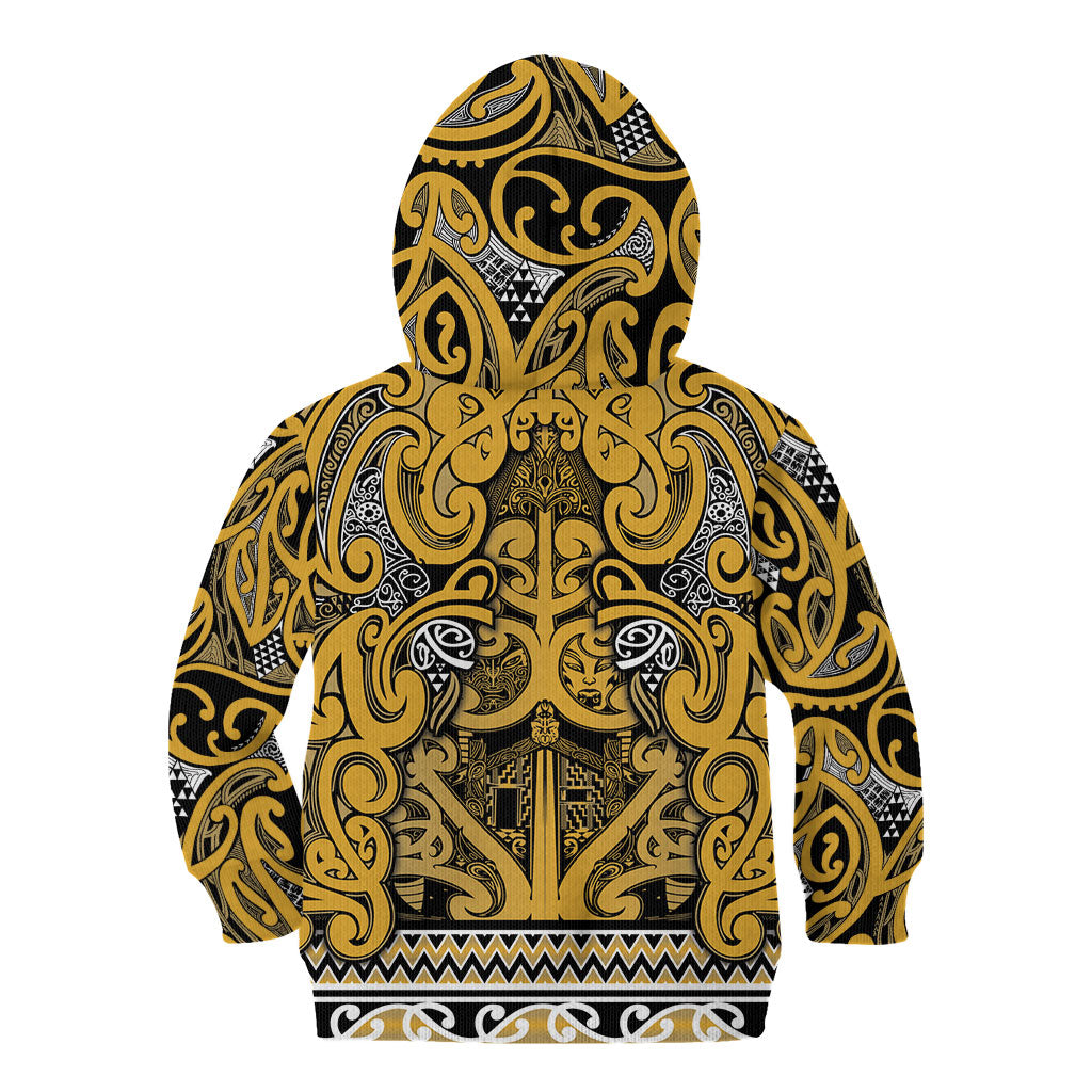 Aotearoa Iwi Ngāti Tama ki Te Waipounamu Trust Kid Hoodie Maori Wharenui House Tribal Pattern LT9 - Polynesian Pride