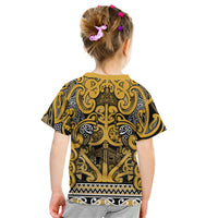 Aotearoa Iwi Ngāti Tama ki Te Waipounamu Trust Kid T Shirt Maori Wharenui House Tribal Pattern