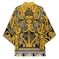 Aotearoa Iwi Ngāti Tama ki Te Waipounamu Trust Kimono Maori Wharenui House Tribal Pattern LT9 - Polynesian Pride