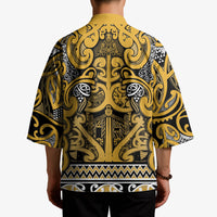 Aotearoa Iwi Ngāti Tama ki Te Waipounamu Trust Kimono Maori Wharenui House Tribal Pattern LT9 - Polynesian Pride