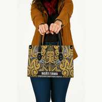 Aotearoa Iwi Ngāti Tama ki Te Waipounamu Trust Leather Bag Maori Wharenui House Tribal Pattern LT9 - Polynesian Pride
