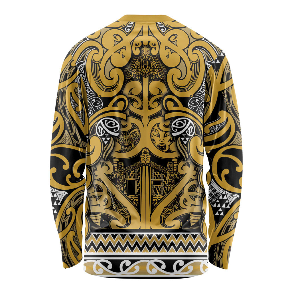 Aotearoa Iwi Ngāti Tama ki Te Waipounamu Trust Long Sleeve Shirt Maori Wharenui House Tribal Pattern LT9 - Polynesian Pride