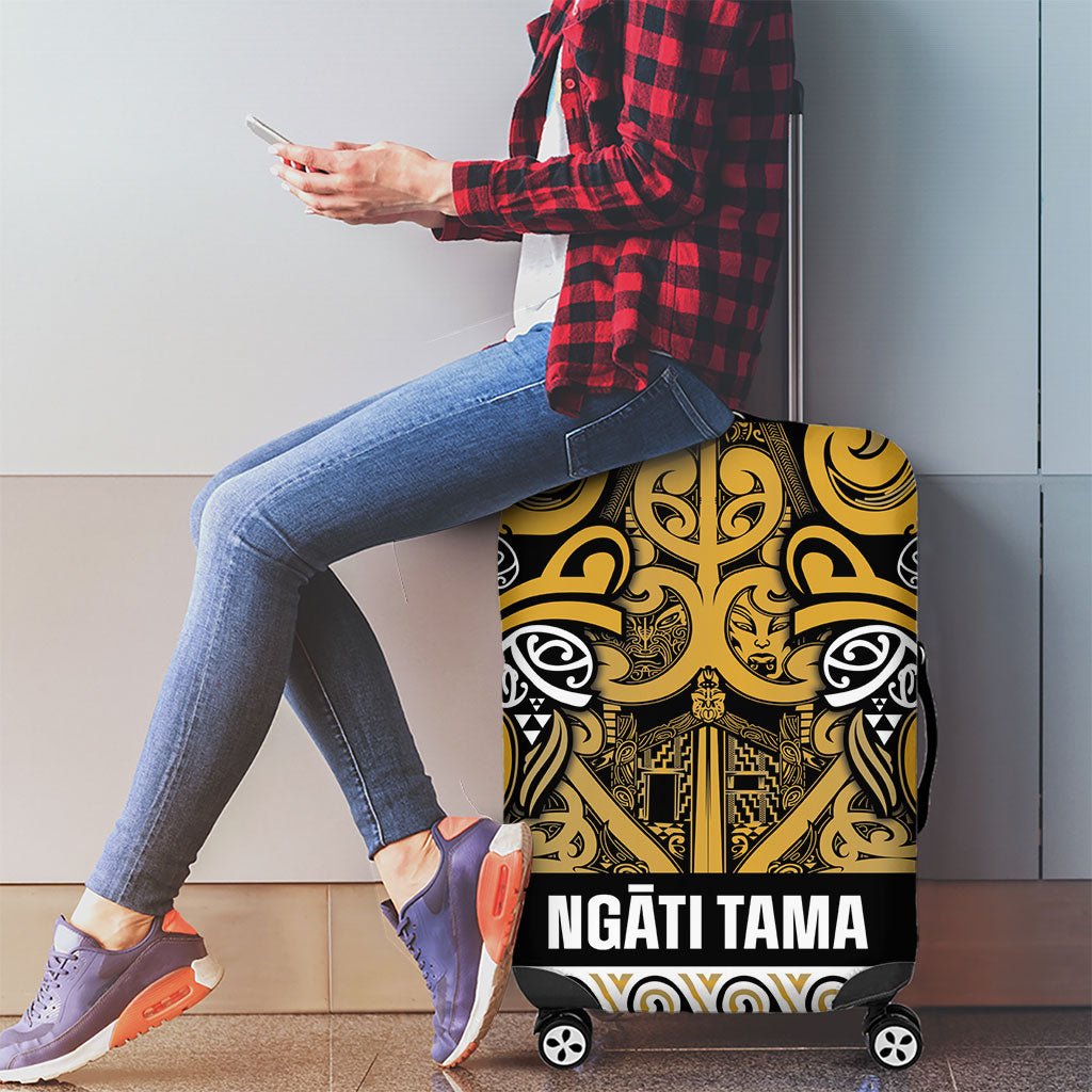 Aotearoa Iwi Ngāti Tama ki Te Waipounamu Trust Luggage Cover Maori Wharenui House Tribal Pattern LT9 - Polynesian Pride