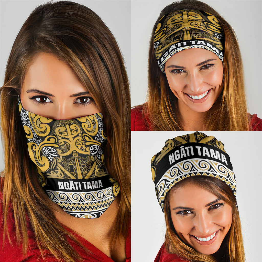 Aotearoa Iwi Ngāti Tama ki Te Waipounamu Trust Neck Gaiter Maori Wharenui House Tribal Pattern LT9 - Polynesian Pride