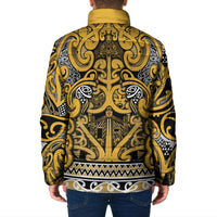 Aotearoa Iwi Ngāti Tama ki Te Waipounamu Trust Padded Jacket Maori Wharenui House Tribal Pattern LT9 - Polynesian Pride
