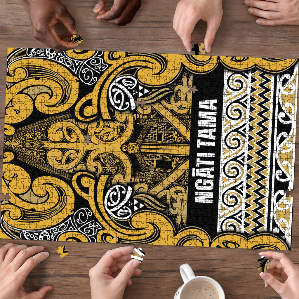Aotearoa Iwi Ngāti Tama ki Te Waipounamu Trust Puzzle Maori Wharenui House Tribal Pattern LT9 - Polynesian Pride
