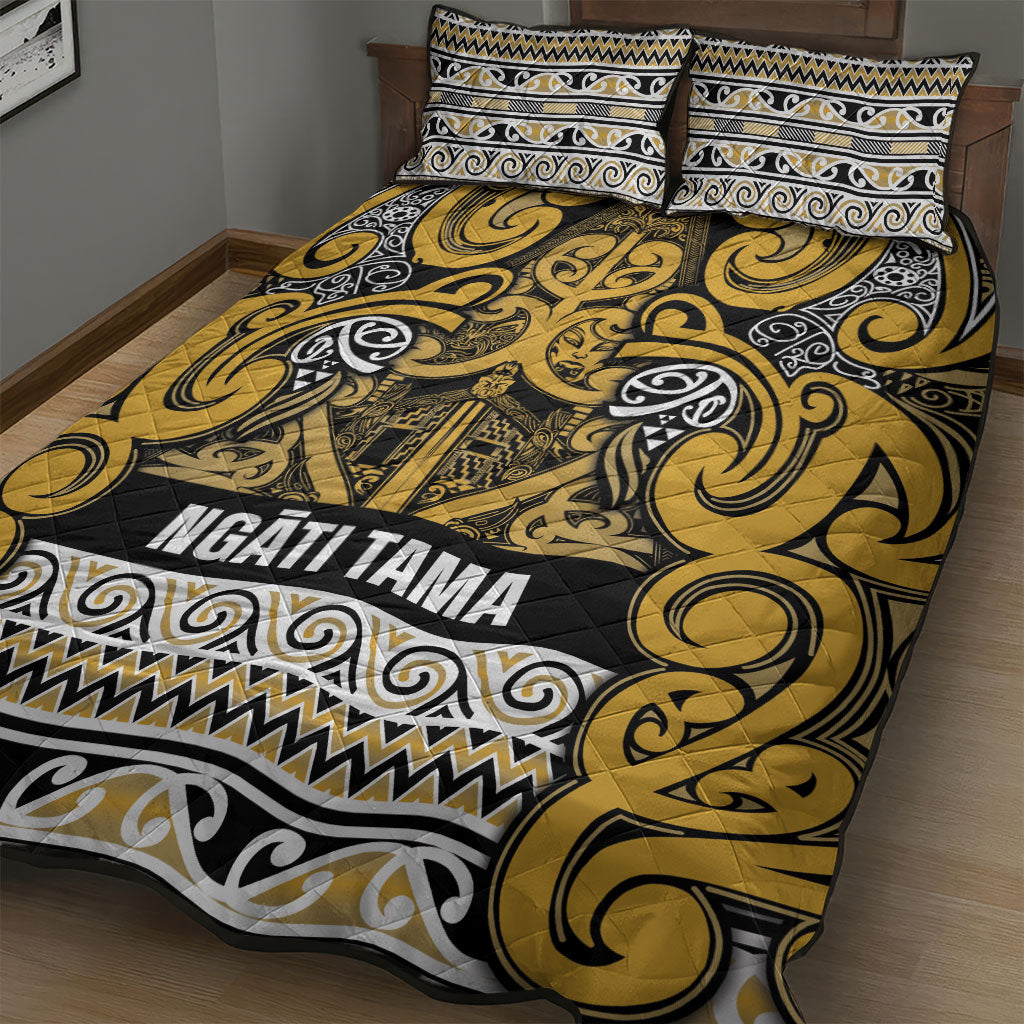 Aotearoa Iwi Ngāti Tama ki Te Waipounamu Trust Quilt Bed Set Maori Wharenui House Tribal Pattern LT9 - Polynesian Pride