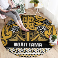 Aotearoa Iwi Ngāti Tama ki Te Waipounamu Trust Round Carpet Maori Wharenui House Tribal Pattern LT9 - Polynesian Pride