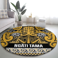 Aotearoa Iwi Ngāti Tama ki Te Waipounamu Trust Round Carpet Maori Wharenui House Tribal Pattern LT9 - Polynesian Pride