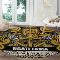 Aotearoa Iwi Ngāti Tama ki Te Waipounamu Trust Round Carpet Maori Wharenui House Tribal Pattern LT9 - Polynesian Pride
