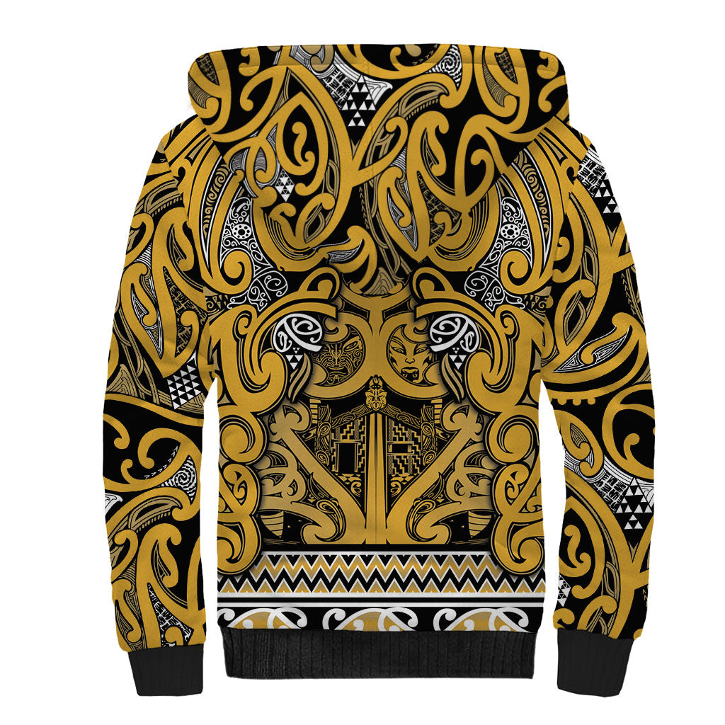Aotearoa Iwi Ngāti Tama ki Te Waipounamu Trust Sherpa Hoodie Maori Wharenui House Tribal Pattern LT9 - Polynesian Pride