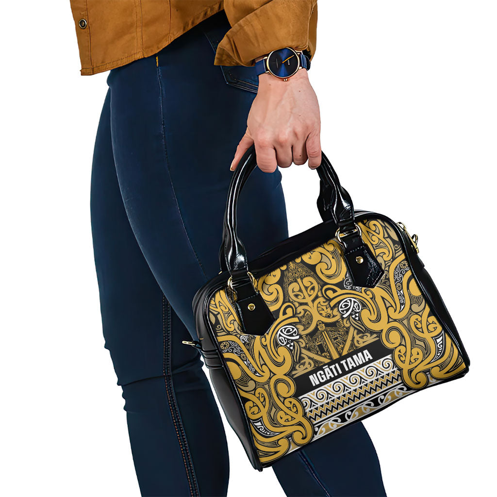Aotearoa Iwi Ngāti Tama ki Te Waipounamu Trust Shoulder Handbag Maori Wharenui House Tribal Pattern LT9 - Polynesian Pride