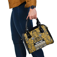 Aotearoa Iwi Ngāti Tama ki Te Waipounamu Trust Shoulder Handbag Maori Wharenui House Tribal Pattern LT9 - Polynesian Pride
