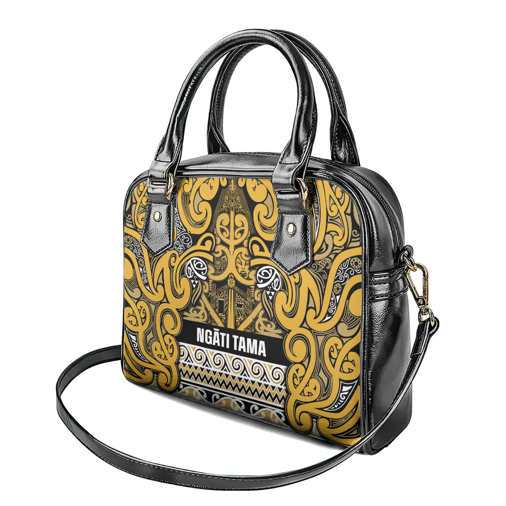 Aotearoa Iwi Ngāti Tama ki Te Waipounamu Trust Shoulder Handbag Maori Wharenui House Tribal Pattern LT9 - Polynesian Pride