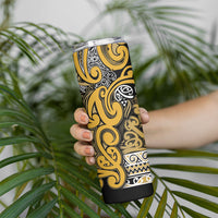 Aotearoa Iwi Ngāti Tama ki Te Waipounamu Trust Skinny Tumbler Maori Wharenui House Tribal Pattern LT9 - Polynesian Pride