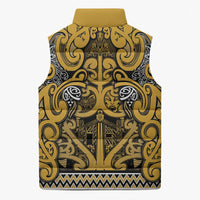 Aotearoa Iwi Ngāti Tama ki Te Waipounamu Trust Sleeveless Puffer Jacket Maori Wharenui House Tribal Pattern LT9 - Polynesian Pride