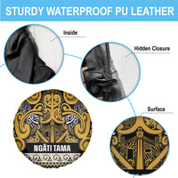 Aotearoa Iwi Ngāti Tama ki Te Waipounamu Trust Spare Tire Cover Maori Wharenui House Tribal Pattern LT9 - Polynesian Pride