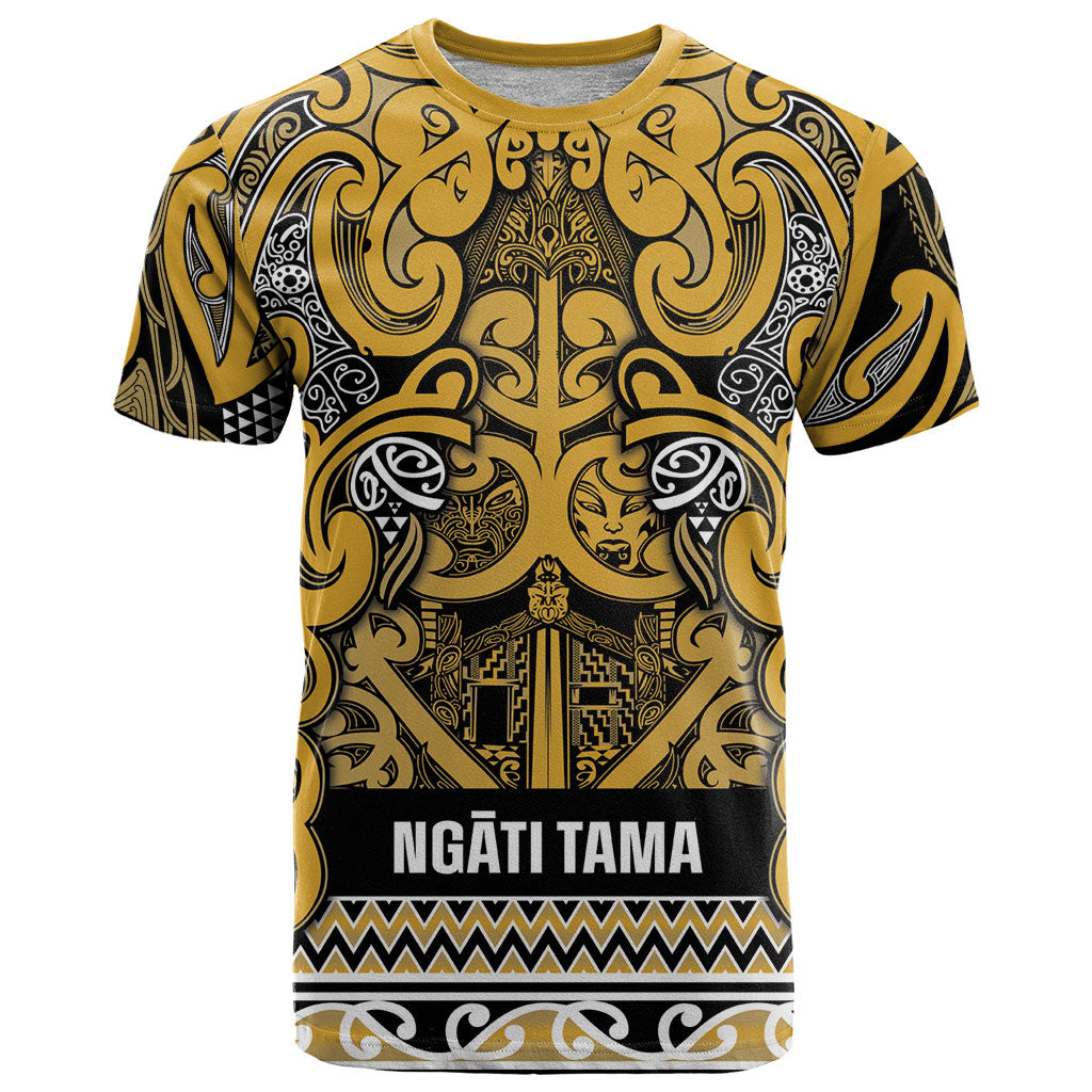 Aotearoa Iwi Ngāti Tama ki Te Waipounamu Trust T Shirt Maori Wharenui House Tribal Pattern