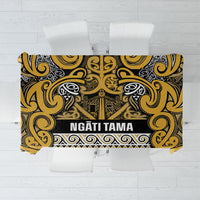 Aotearoa Iwi Ngāti Tama ki Te Waipounamu Trust Tablecloth Maori Wharenui House Tribal Pattern LT9 Gold - Polynesian Pride