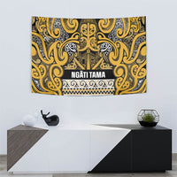 Aotearoa Iwi Ngāti Tama ki Te Waipounamu Trust Tapestry Maori Wharenui House Tribal Pattern LT9 - Polynesian Pride