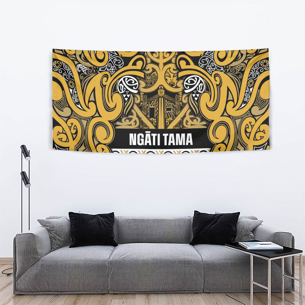 Aotearoa Iwi Ngāti Tama ki Te Waipounamu Trust Tapestry Maori Wharenui House Tribal Pattern LT9 - Polynesian Pride