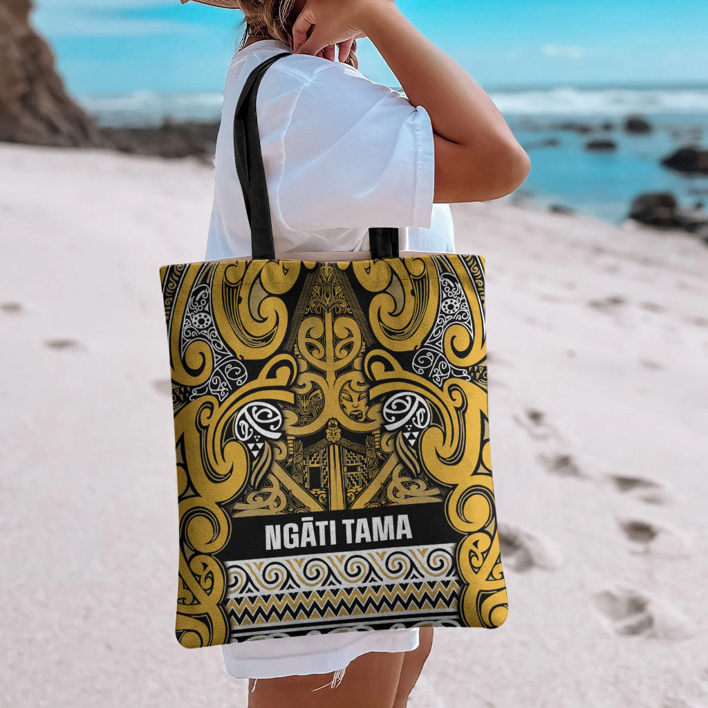 Aotearoa Iwi Ngāti Tama ki Te Waipounamu Trust Tote Bag Maori Wharenui House Tribal Pattern LT9 - Polynesian Pride