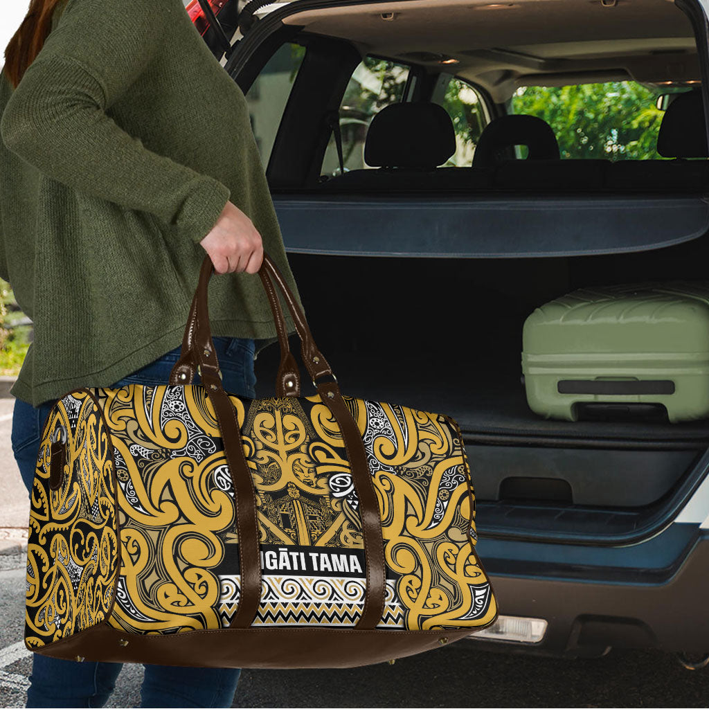 Aotearoa Iwi Ngāti Tama ki Te Waipounamu Trust Travel Bag Maori Wharenui House Tribal Pattern LT9 - Polynesian Pride