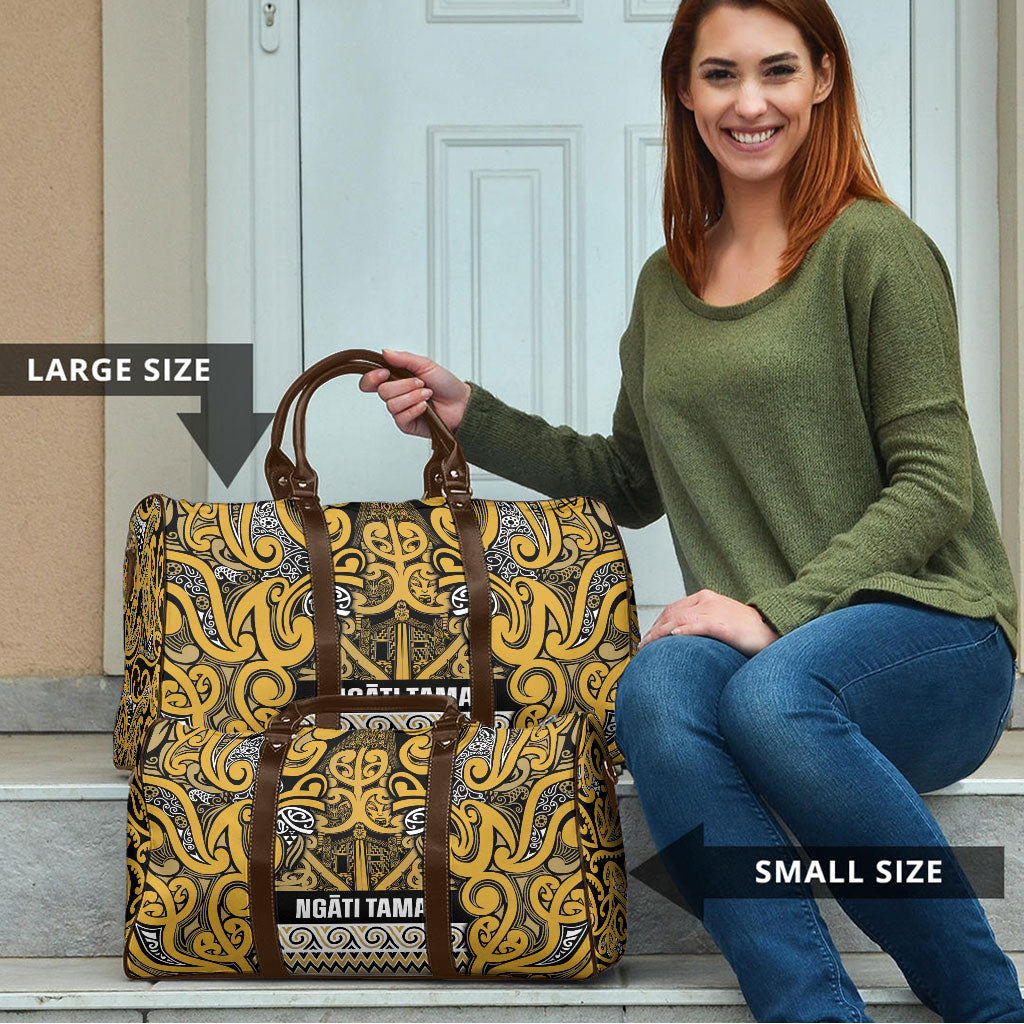 Aotearoa Iwi Ngāti Tama ki Te Waipounamu Trust Travel Bag Maori Wharenui House Tribal Pattern LT9 - Polynesian Pride