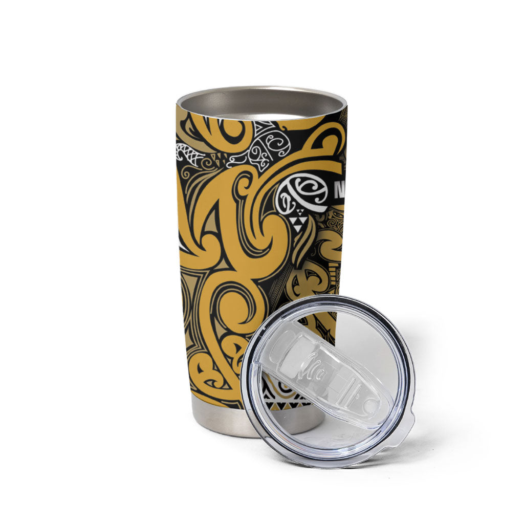 Aotearoa Iwi Ngāti Tama ki Te Waipounamu Trust Tumbler Cup Maori Wharenui House Tribal Pattern LT9 - Polynesian Pride