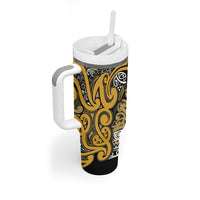 Aotearoa Iwi Ngāti Tama ki Te Waipounamu Trust Tumbler With Handle Maori Wharenui House Tribal Pattern LT9 - Polynesian Pride
