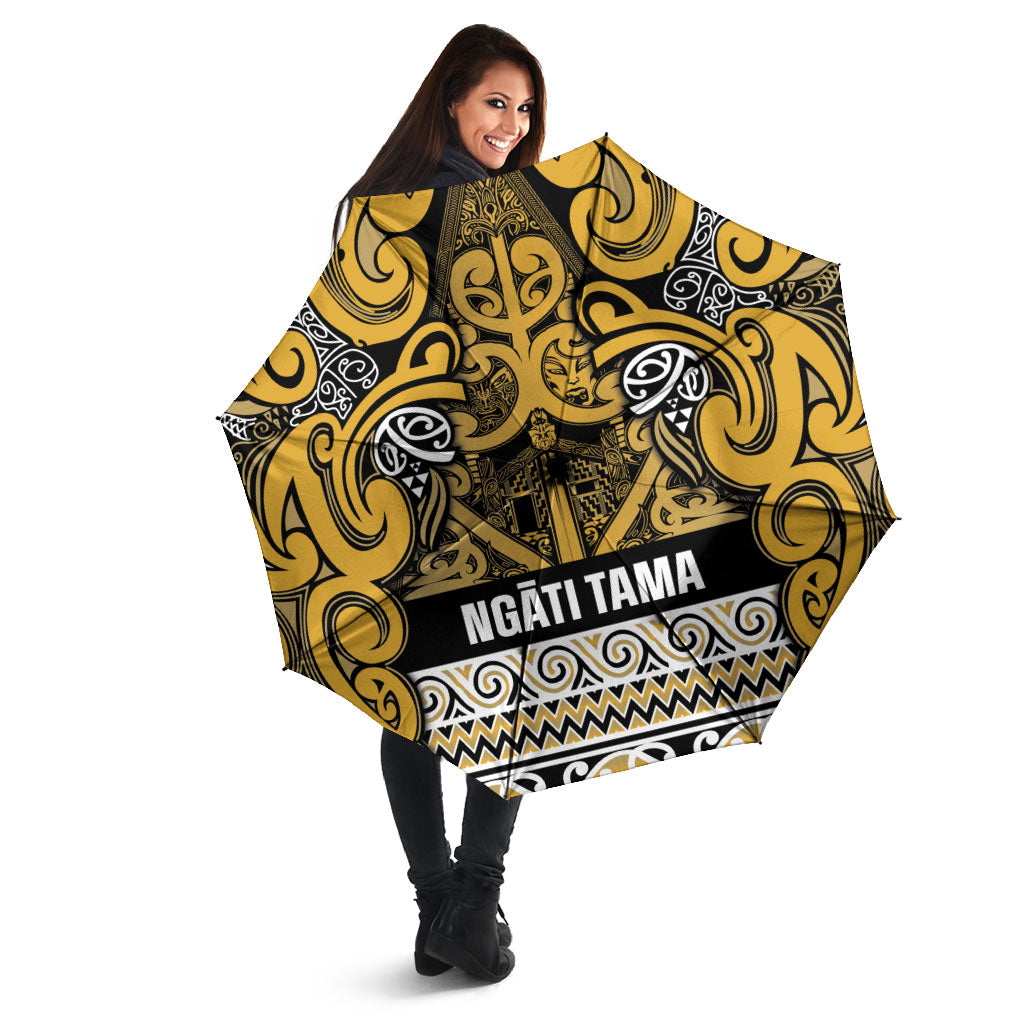 Aotearoa Iwi Ngāti Tama ki Te Waipounamu Trust Umbrella Maori Wharenui House Tribal Pattern LT9 - Polynesian Pride