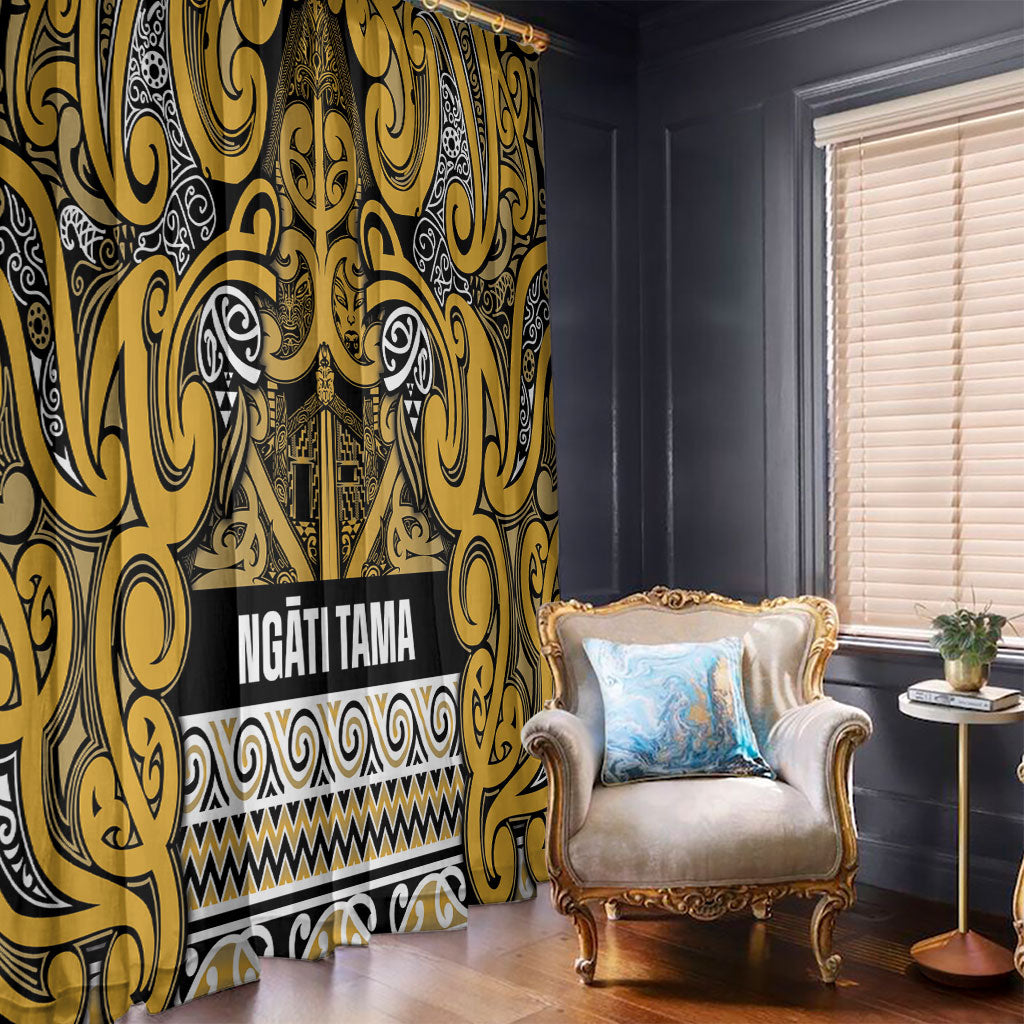 Aotearoa Iwi Ngāti Tama ki Te Waipounamu Trust Window Curtain Maori Wharenui House Tribal Pattern LT9 - Polynesian Pride