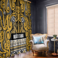 Aotearoa Iwi Ngāti Tama ki Te Waipounamu Trust Window Curtain Maori Wharenui House Tribal Pattern LT9 - Polynesian Pride