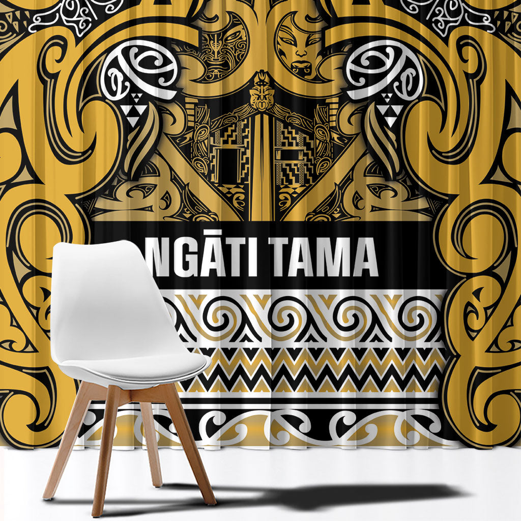 Aotearoa Iwi Ngāti Tama ki Te Waipounamu Trust Window Curtain Maori Wharenui House Tribal Pattern LT9 - Polynesian Pride