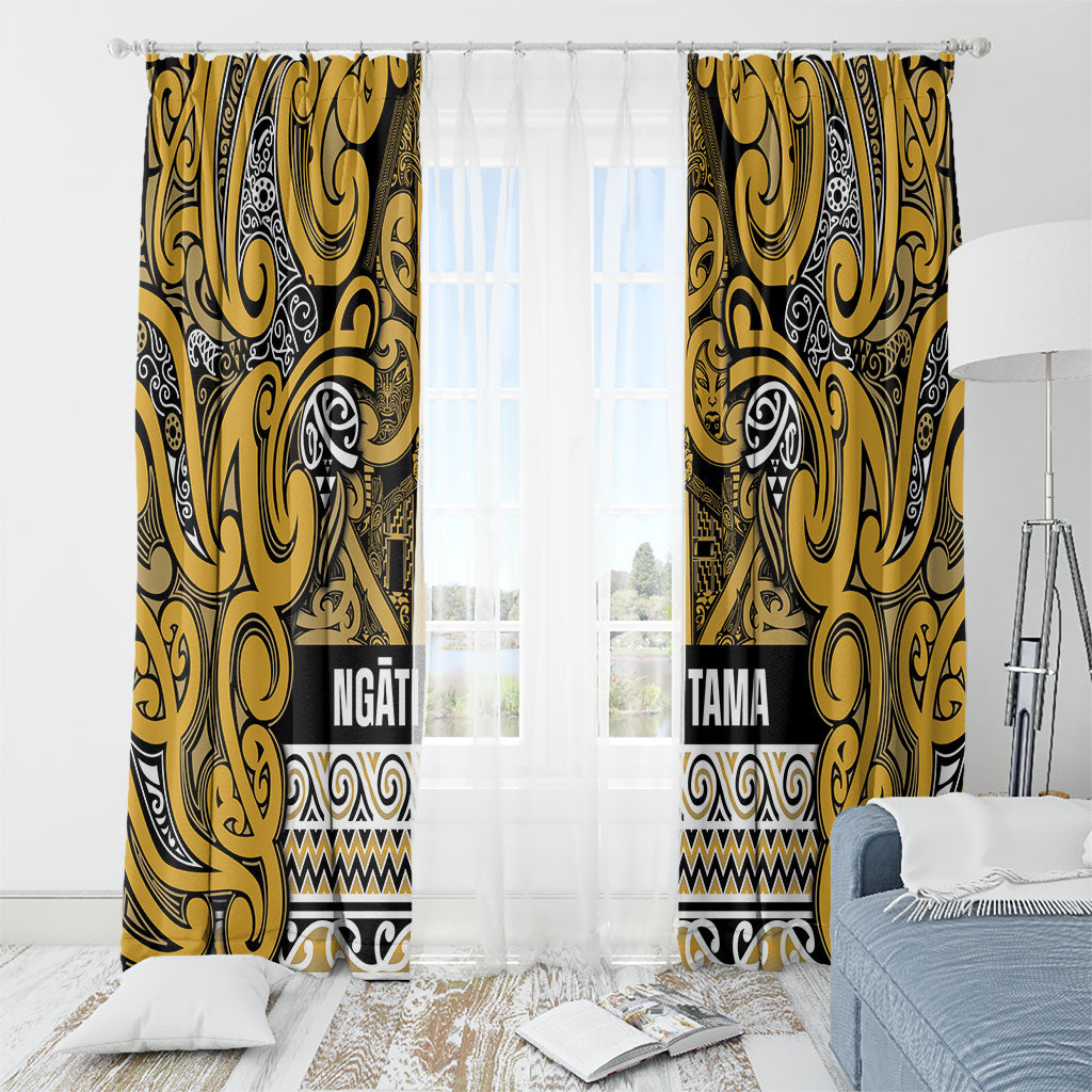 Aotearoa Iwi Ngāti Tama ki Te Waipounamu Trust Window Curtain Maori Wharenui House Tribal Pattern LT9 - Polynesian Pride