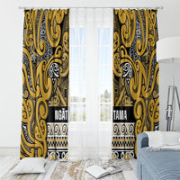 Aotearoa Iwi Ngāti Tama ki Te Waipounamu Trust Window Curtain Maori Wharenui House Tribal Pattern LT9 - Polynesian Pride