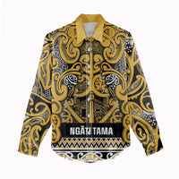 Aotearoa Iwi Ngāti Tama ki Te Waipounamu Trust Women Casual Shirt Maori Wharenui House Tribal Pattern LT9 - Polynesian Pride