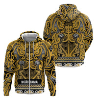 Aotearoa Iwi Ngāti Tama ki Te Waipounamu Trust Zip Hoodie Maori Wharenui House Tribal Pattern LT9 - Polynesian Pride