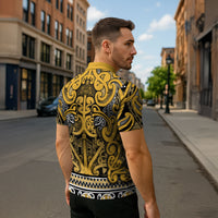 Aotearoa Iwi Ngāti Tama ki Te Waipounamu Trust Zipper Polo Shirt Maori Wharenui House Tribal Pattern LT9 - Polynesian Pride