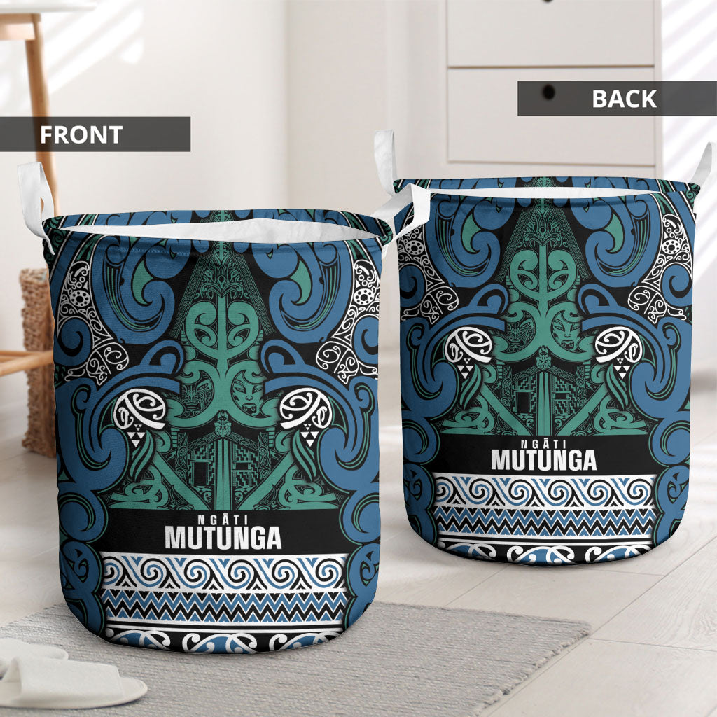 Aotearoa Iwi Ngati Mutunga Laundry Basket Maori Wharenui House Tribal Pattern