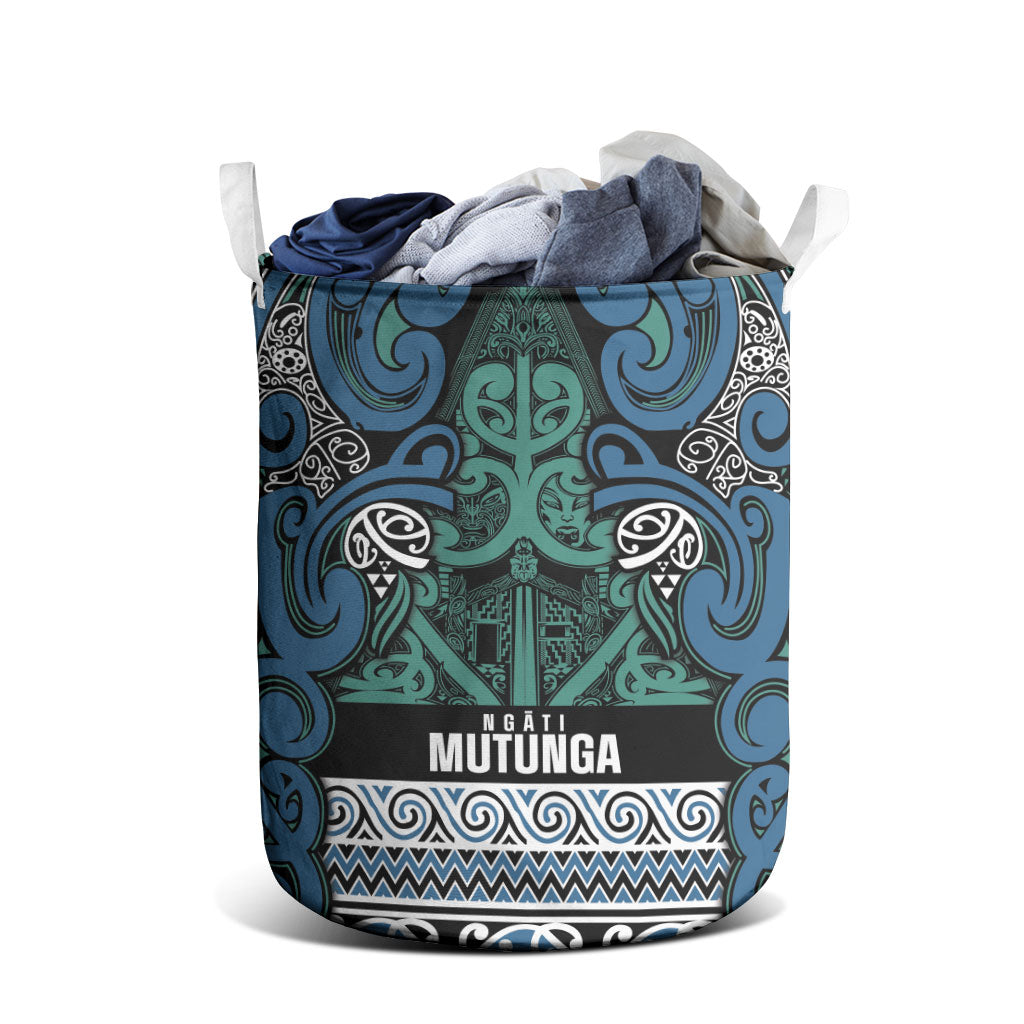 Aotearoa Iwi Ngati Mutunga Laundry Basket Maori Wharenui House Tribal Pattern
