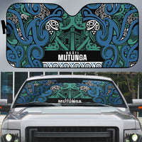 Aotearoa Iwi Ngati Mutunga Auto Sun Shade Maori Wharenui House Tribal Pattern