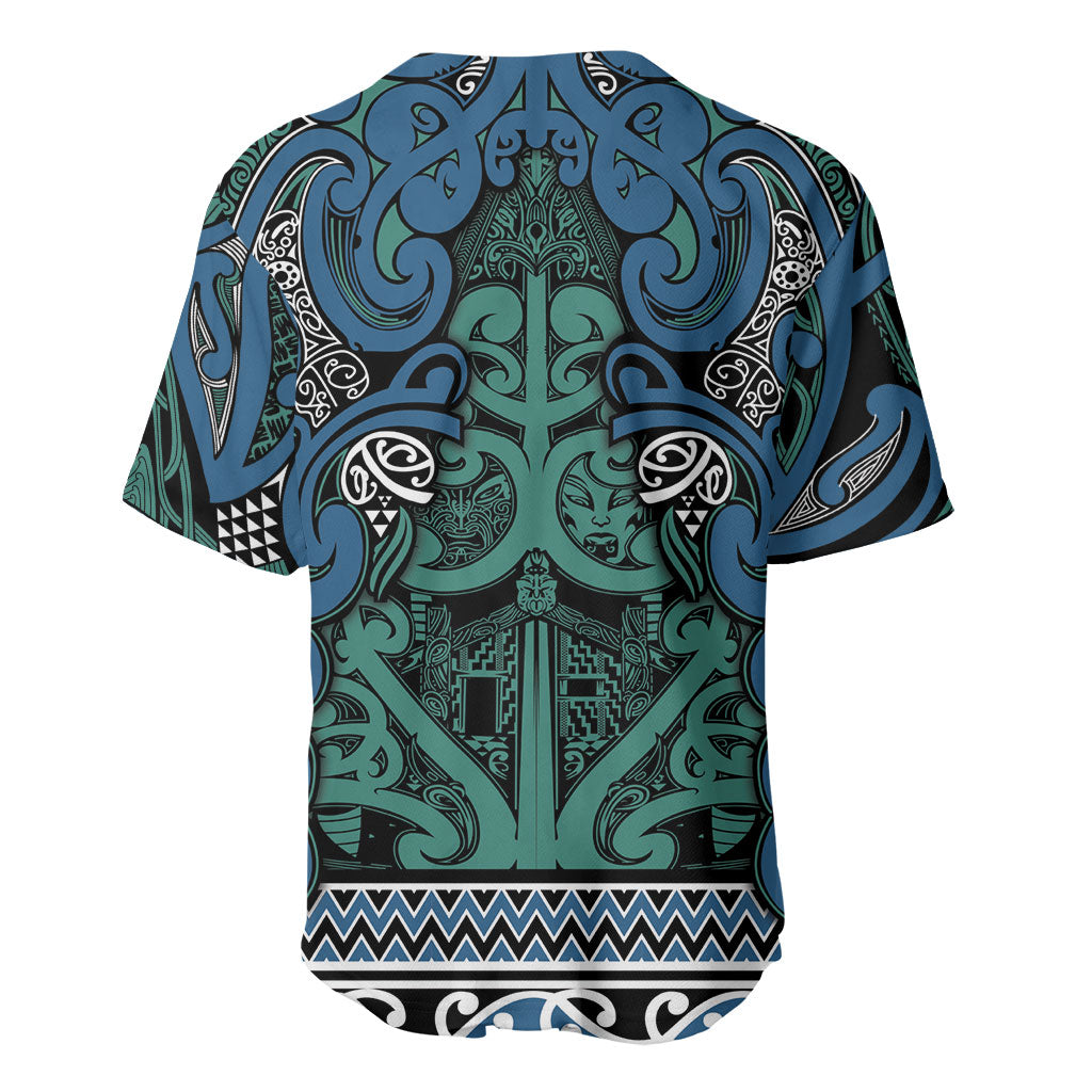 Aotearoa Iwi Ngati Mutunga Baseball Jersey Maori Wharenui House Tribal Pattern