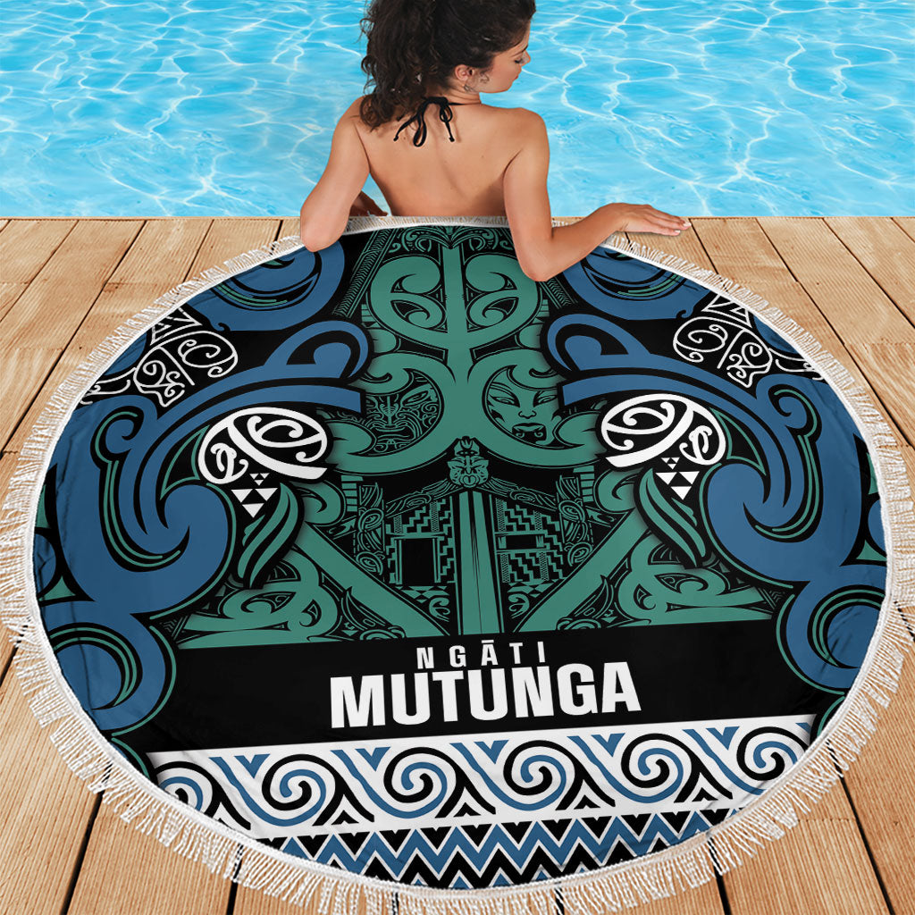 Aotearoa Iwi Ngati Mutunga Beach Blanket Maori Wharenui House Tribal Pattern