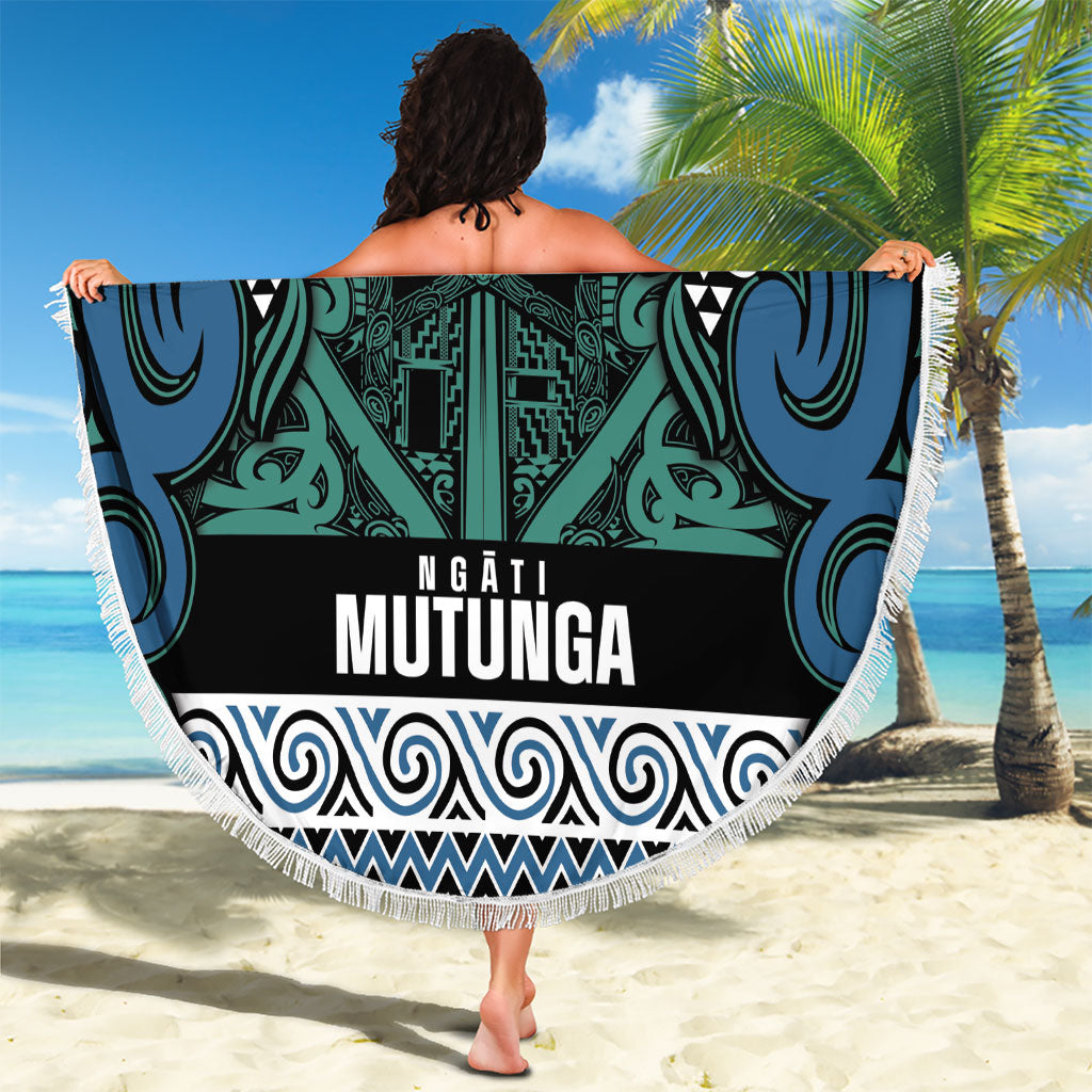 Aotearoa Iwi Ngati Mutunga Beach Blanket Maori Wharenui House Tribal Pattern